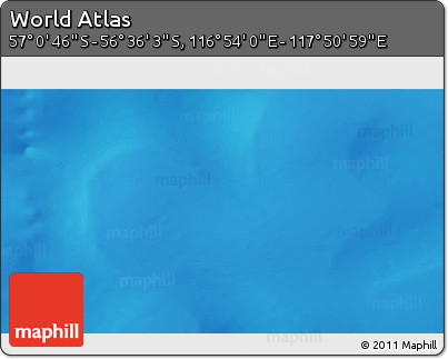 Physical 3D Map of the Area around 56° 48' 24" S, 117° 22' 30" E