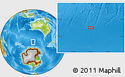 Physical Location Map of the area around 56° 48' 24" S, 117° 22' 30" E