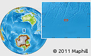 Physical Location Map of the area around 56° 48' 24" S, 119° 4' 29" E