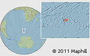 Savanna Style Location Map of the area around 56° 48' 24" S, 11° 7' 30" E, hill shading