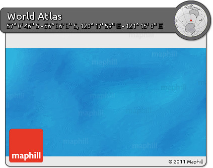 Physical 3D Map of the Area around 56° 48' 24" S, 120° 46' 30" E
