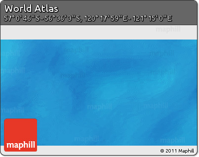 Physical 3D Map of the Area around 56° 48' 24" S, 120° 46' 30" E