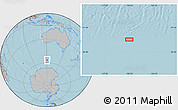 Gray Location Map of the area around 56° 48' 24" S, 120° 46' 30" E, hill shading