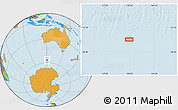 Political Location Map of the area around 56° 48' 24" S, 120° 46' 30" E