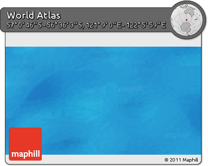 Physical 3D Map of the Area around 56° 48' 24" S, 121° 37' 30" E