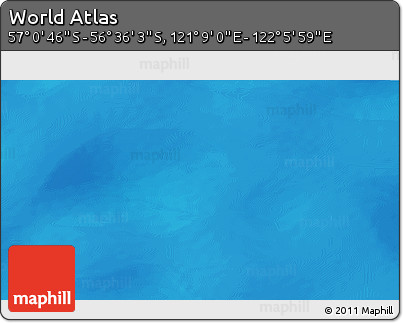 Physical 3D Map of the Area around 56° 48' 24" S, 121° 37' 30" E