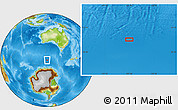 Physical Location Map of the area around 56° 48' 24" S, 122° 28' 29" E