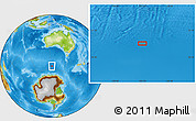 Physical Location Map of the area around 56° 48' 24" S, 123° 19' 29" E