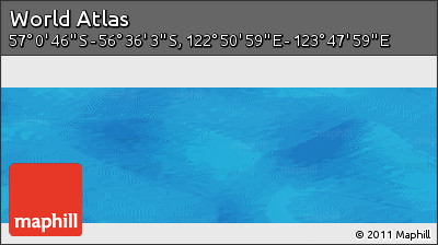 Physical Panoramic Map of the Area around 56° 48' 24" S, 123° 19' 29" E