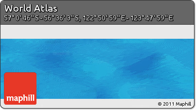 Physical Panoramic Map of the Area around 56° 48' 24" S, 123° 19' 29" E
