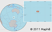 Gray Location Map of the area around 56° 48' 24" S, 124° 10' 30" E