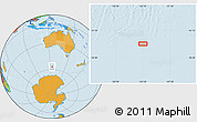 Political Location Map of the area around 56° 48' 24" S, 124° 10' 30" E