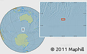 Savanna Style Location Map of the area around 56° 48' 24" S, 124° 10' 30" E, hill shading