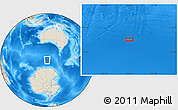 Shaded Relief Location Map of the area around 56° 48' 24" S, 124° 10' 30" E