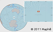 Gray Location Map of the area around 56° 48' 24" S, 125° 52' 30" E, hill shading