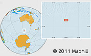Political Location Map of the area around 56° 48' 24" S, 125° 52' 30" E