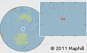 Savanna Style Location Map of the area around 56° 48' 24" S, 125° 52' 30" E, hill shading