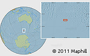 Savanna Style Location Map of the area around 56° 48' 24" S, 129° 16' 30" E, hill shading