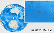 Shaded Relief Location Map of the area around 56° 48' 24" S, 129° 16' 30" E