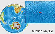 Physical Location Map of the area around 56° 48' 24" S, 13° 40' 30" E