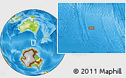 Physical Location Map of the area around 56° 48' 24" S, 142° 1' 30" E