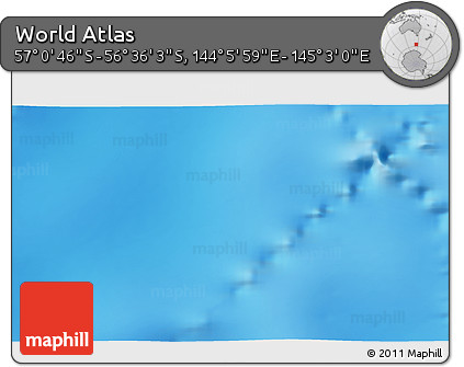 Physical 3D Map of the Area around 56° 48' 24" S, 144° 34' 29" E