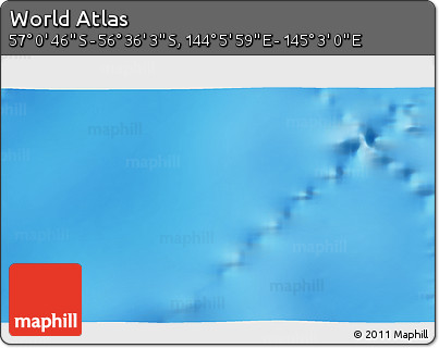 Physical 3D Map of the Area around 56° 48' 24" S, 144° 34' 29" E