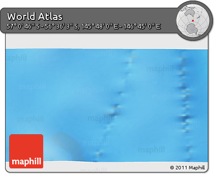 Physical 3D Map of the Area around 56° 48' 24" S, 146° 16' 30" E