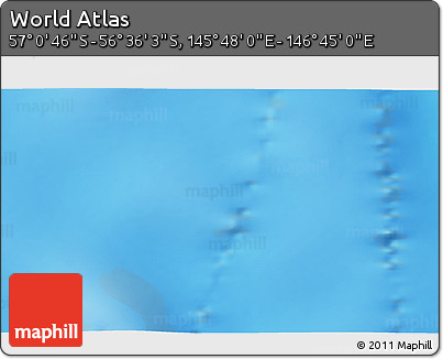 Physical 3D Map of the Area around 56° 48' 24" S, 146° 16' 30" E