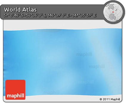 Physical 3D Map of the Area around 56° 48' 24" S, 147° 7' 30" E