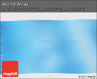 Physical 3D Map of the Area around 56° 48' 24" S, 147° 7' 30" E