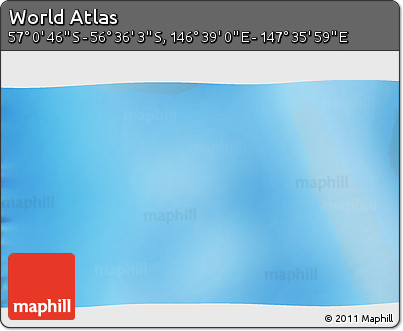 Physical 3D Map of the Area around 56° 48' 24" S, 147° 7' 30" E