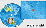 Physical Location Map of the area around 56° 48' 24" S, 148° 49' 29" E