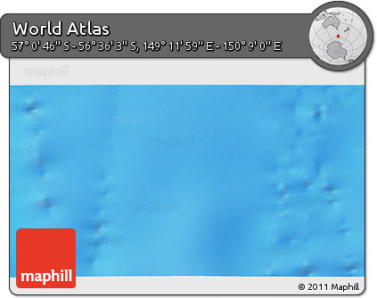 Physical 3D Map of the Area around 56° 48' 24" S, 149° 40' 30" E