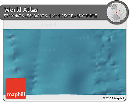 Satellite 3D Map of the Area around 56° 48' 24" S, 149° 40' 30" E