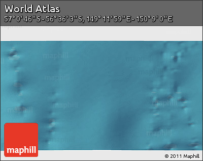 Satellite 3D Map of the Area around 56° 48' 24" S, 149° 40' 30" E