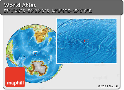 Physical Location Map of the Area around 56° 48' 24" S, 14° 31' 30" E