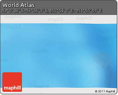 Physical 3D Map of the Area around 56° 48' 24" S, 151° 22' 30" E