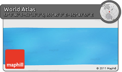 Physical Panoramic Map of the Area around 56° 48' 24" S, 152° 13' 29" E