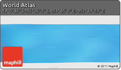 Physical Panoramic Map of the Area around 56° 48' 24" S, 152° 13' 29" E