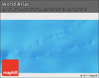 Physical 3D Map of the Area around 56° 48' 24" S, 153° 55' 30" E