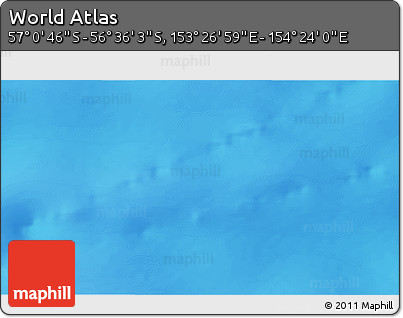 Physical 3D Map of the Area around 56° 48' 24" S, 153° 55' 30" E