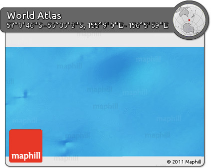 Physical 3D Map of the Area around 56° 48' 24" S, 155° 37' 30" E