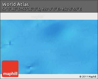Physical 3D Map of the Area around 56° 48' 24" S, 155° 37' 30" E