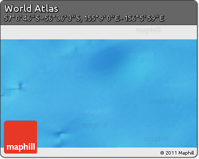 Physical 3D Map of the Area around 56° 48' 24" S, 155° 37' 30" E
