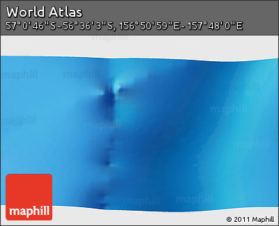 Physical 3D Map of the Area around 56° 48' 24" S, 157° 19' 29" E