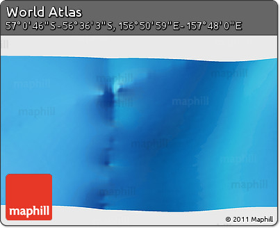 Physical 3D Map of the Area around 56° 48' 24" S, 157° 19' 29" E
