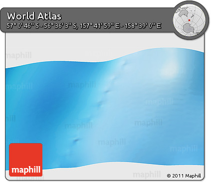 Physical 3D Map of the Area around 56° 48' 24" S, 158° 10' 30" E