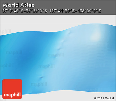 Physical 3D Map of the Area around 56° 48' 24" S, 158° 10' 30" E