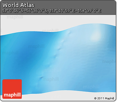 Physical 3D Map of the Area around 56° 48' 24" S, 158° 10' 30" E